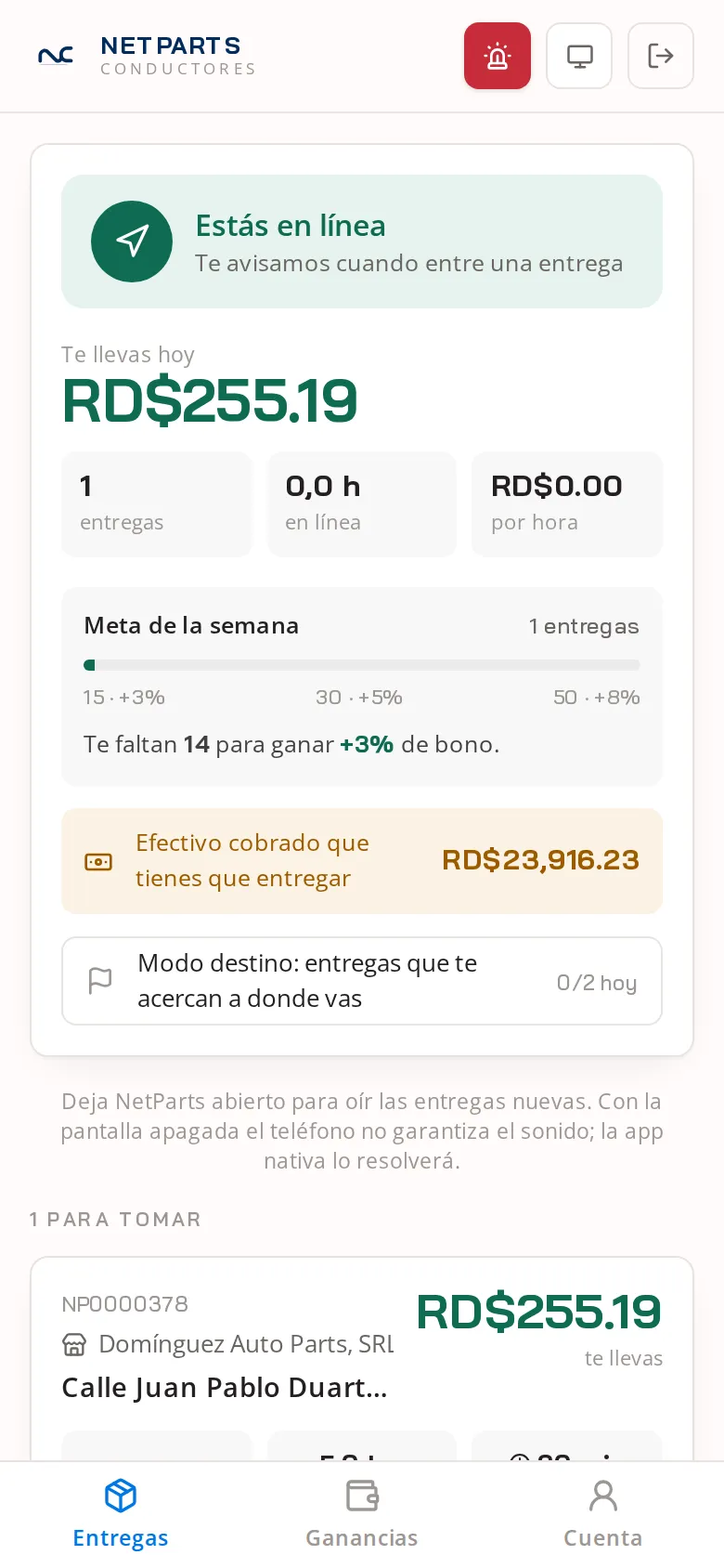 Tablero del conductor